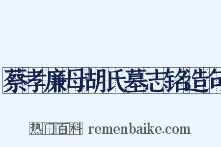 蔡孝廉母胡氏墓志铭造句是什么意思的图片